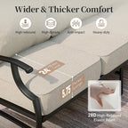 Patio Furniture Set, 4 Piece Modern Metal Outdoor Patio Furniture, 3 Seater Sofa, 2 Rocking Chairs, Coffee Table and 5.75" Extra Thick Cushion, Patio Conversation Set for Deck Backyard