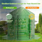 MU 7x7x7.6 FT Greenhouses for Outdoors, Heavy-Duty Green House for Outside, Walk in Winter Greenhouse with 180g Double Layer PE Cover, Ground Stakes, Great for Garden/Patio/Backyard