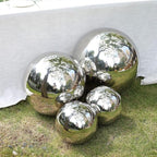 Balsa Circle 16 in Silver Stainless Steel Globe Gazing Reflective Mirror Balls Outdoor Garden Decor Centerpieces Wedding Party Events Reception Home Decorations Modern Ornaments Landscaping Accents