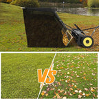 GAOMON 50'' Tow Behind Lawn Sweeper,Pull Behind Lawn Sweeper,with 26 Cu. Ft. Large Capacity Leaf Collector,Adjustable Sweeping Height for Yard, Lawn, Farm