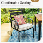 Sophia and William Outdoor Patio Dining Set for 6, Outdoor Table and Chairs, Removable Seat Cushions, 59" Black Patio Dining Table