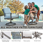 NATURAL EXPRESSIONS Outdoor Swivel Patio Dining Chairs Set of 2, Rocking Patio Chairs with Hand Brushed Wood Grain Finish for Poolside Lawn Garden