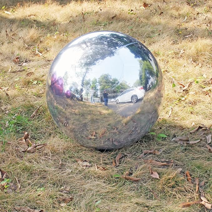 Generic Big Shiny Balls Giant Inflatable Mirror Balls for Events & Decor - Party, Advertising, Shows, Stage Decoration - Hanging & Standing-Various Sizes & Colors - Silver (1.8m/5.9ft)
