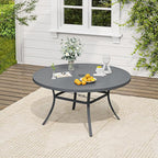 VICLLAX 7 Pieces Outdoor Dining Set, Patio Furniture Set of 6 Patio Swivel Dining Chairs and 50" Patio Round Table, Grey Chairs & Dark Grey Tabletop
