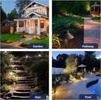 Gardenreet Brass Low Voltage Path Lights - 12V Landscaping Pathway Lamp IP65 Waterproof, Wired Walkway Lighting Outdoor, LED Mushroom-top Bronze for Lawn Backyard Garden G4 Bulb Not Included (8 Pack)