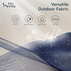 PHI VILLA 13ft Outdoor Market Umbrella Double-Sided Twin Large Patio Umbrella with Crank, Navy Blue