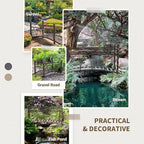 Outsunny 3.3' Metal Arch Zen Garden Bridge with Safety Siderails, Decorative Footbridge, Delicate Scrollwork & Corner Spheres for Stream, Fish Pond, Bronze
