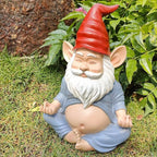 Meditating Yoga Gnome Statue - 7.5'' Handcrafted Garden & Indoor Decor, Meditation Zen Sculpture with Lotus Pose, Weatherproof Outdoor Ornament & Home Decoration, Unique Gift for Women/Men