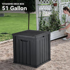 YITAHOME 51 Gallon Outdoor Storage Deck Box, Waterproof Resin Package Delivery and Storage Box with Lockable Lid for Patio Furniture Cushions, Pool Accessories, Garden Tools, Black