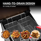 Creole Feast DF02B Outdoor Propane Deep Fryer with Baskets and Lid, 17 Qt. Oil Capacity & Real-Time Temperature Control, 54,000 BTUs Output for Frying Fish, Chicken Wings and French Fries, Black