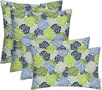 RSH DECOR: Lumbar & Square Throw Pillows Set of 4 | 20" x 12" & 17" x 17" | All-Weather Spun Fabric | Water and Fade-Resistant | Outdoor Accent Pillows for Patio Furniture | Livi Courtyard Floral