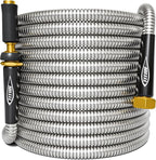 TITAN Garden Hose 9FT - 304 Stainless Steel Metal Water Hose, Flexible, Kink-Free, Lightweight, Durable, Crush Resistant Fittings, Easy to Coil, 500 PSI