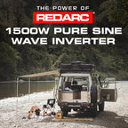REDARC 1500W Pure Sine Wave Inverter, 12V DC to 110 / 120V AC Power Converter, Portable Power Inverter, Connects to Car Battery System, Adapter for Camper, RV, Truck, Off-Grid Camping