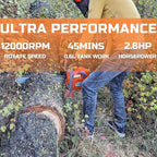 PROYAMA 58CC Gas Powered Chainsaw, 2 Cycle 2.8HP Powerful Chain Saw, 16inch & 20inch Chainsaw Bar, Gasoline Outdoor Cordless Chain Saw for Cutting Forest Wood Garden Trimming Tools