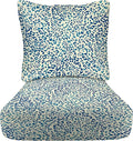 RSH DECOR: Deep Seating Cushion with Pillow Back | 23” x 26” Seat | All-Weather Spun Fabric | Water and Fade-Resistant | Outdoor Chair Cushion Set for Patio Furniture | Sunny Spot Blue