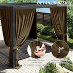 Gazebo Universal Replacement Privacy Curtain,12'×12' Gazebo Outdoor Waterproof Curtains, 4-Panels Sidewall Curtains with Double Zipper for Patio Canopy, Garden and Backyard (Curtain Only)