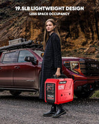 2450-Watt Dual Fuel Inverter Generator for Home Use, 1.6Gallon Large Fuel Tank Up to 8.3 Hours Use, 120V Gas Powered Generator Super Quiet - EPA Compliant, Red