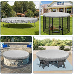 ECOOPTS 6 ft Round Pool Cover for Above Ground Pools, Swimming Pool Cover Protector Winter Safety Cover (Gray White Stripes)