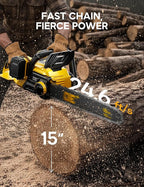 DeForce 16" 40V Cordless Electric Chainsaw, for DeWalt 20V Max Batteries, Brushless Battery Powered Chain Saw, with Auto Oiler, Handheld Chainsaw for Wood Cutting Tree Pruning(Bare Tool Only)