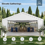 MFSTUDIO 20'x40' Party Tent, Outdoor Heavy Duty Party Tents with Removable Sidewalls, Large Canopy Tent Shelter for Outdoor Events Wedding Birthday, White