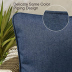 Sunbrella Decorative Outdoor Water Repellent Throw Pillows with Inserts, Set of 4, 16" x16" Pillows for Patio, Backyard, Bed, Couch, and Patio Furniture, Specrtum Indigo