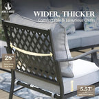 HERA'S HOUSE 7 Piece Patio Furniture Set, 2 x Rocking Chair, 2 x Fixed Chair, 2 x Ottoman, 1 x 3-Seat Sofa, All Cushioned 9 Seats Outdoor Conversation Set for Lawn Garden Backyard, Grey