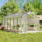 Greenhouse, Greenhouse for Outdoors, Polycarbonate Greenhouses with Quick Setup, Aluminum Frame and Roof Vent, Lockable Door for Backyard, Green Houses for Outside Garden Backyard, Patio