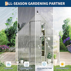 6X9 ft Polycarbonate Greenhouse with Aluminum Frame, Polycarbonate Greenhouse for Outdoors, Greenhouses with Ventilation, Aluminum Large Walk-in Greenhouses for Outside