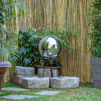 Alpine Corporation 10" Diameter Indoor/Outdoor Glass Gazing Globe Yard Decoration, Silver
