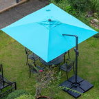 Sunnyglade 10x10Ft Cantilever Patio Umbrella Square Deluxe Offset Umbrella 360°Rotation & Integrated Tilting System Heavy Duty Patio Hanging Umbrella for Market Garden Deck Pool Backyard Patio (Blue)