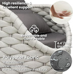 4 PCS Porch Furniture Chair: Patio Accent Chair Aluminum - Woven Rope Cushioned Armchair Assembled - Modern Lounge Single Chair - All Weather 400lbs for Deck Balcony Yard Garden Hotel Poolside