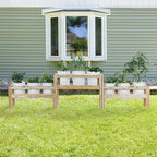 Greenes Fence Two-Tiers Nine Bucket Elevated Cedar Wood Garden Frame, 125 in. x 16 in. x 30 in. - Made in USA with North American Cedar