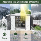 Polar Aurora 12x10 FT Outdoor Storage Shed, Metal Garden Shed with with Updated Frame Structure, Tool Sheds for Backyard Garden Patio Lawn, White