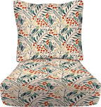 RSH DECOR Deep Seating Cushion with Pillow Back | 23” x 25” Seat | Water and Fade-Resistant Spun Fabric | Outdoor Chair Cushion Set for Patio Furniture | Gould Multi