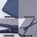 30 x 14 Inch Piano Bench Cushions for Indoor Furniture with Ties Non Slip Kitchen Dining Room Bench seat Cushion for Shoe Storage Ottoman Window Settee Pad，Navy Blue