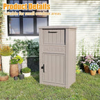 Package Delivery Box,Storage Box with Lockable Secure,Double-Wall Resin Outdoor Package Delivery and Waterproof Deck Box for Porch, Curbside (Grey)