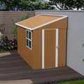 KEIKI 8x4 FT Heavy-Duty Metal Storage Shed, Outdoor Storage Shed with 2 Doors, Windows & Ventilation, Utility and Tool Shed with Slooping Roof for Garden, Backyard, Patio, Lawn
