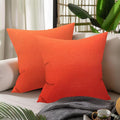 WOLKI Waterproof Outdoor Pillows 22x22 Feather and Down Filled Throw Pillow for Patio Furniture, Outside Decorative Pillow Set of 2 Orange