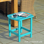 TORVA Patio Adirondack Side Table, Outdoor End Tables All-Weather Resistant HDPE Humidity-Proof Long Time Use for Deck, Lawn,Garden, Porch, Backyard End Table(Lake Blue Color-1 Tier)