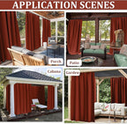 Gazebo Universal Replacement Privacy Curtain,12'×14' Gazebo Outdoor Waterproof Curtains, 4-Panels Sidewall Curtains with Double Zipper for Patio Canopy, Garden and Backyard (Curtain Only)