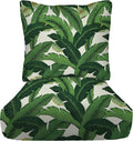 RSH DECOR: Deep Seating Cushion with Pillow Back | 25” x 25” Seat | Water and Fade-Resistant Spun Fabric | Outdoor Chair Cushion Set for Patio Furniture | Swaying Palms Aloe