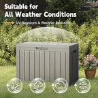 Outdoor Storage Box, 50 Gallon Deck Box Waterproof, Resin Patio Storage Bin for Package Delivery, Patio Furniture Cushion, Garden Tools, Pool Accessories, Weatherproof, Grey