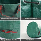 72 Gallon Garden Waste Bag, Reusable Leaf Bag Yard Waste Bag 3 Pack Lawn Yard Bag with Reinforced Handles for Loading Garden Leaves and Trash