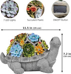 MALISTER 11.5 Inch Solar Garden Turtle Figurines Outdoor Decor, Outdoor Statues with 7 LEDs for Patio Decor, Garden Decor Garden Art Outdoor Lawn Decor Yard Art, Housewarming Garden Gifts turtle gifts