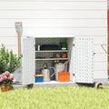 Heavy Duty Small Storage Cabinet Outdoor Weatherproof, 14 Cuft Garage Storage Cabinet with 2 Adjustable Shelves, Lockable Kitchen Pantry Closer Organizer, 31Wx23Lx34H, Polar White