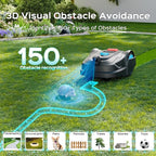 M800Plus GPS+3D Vision Cordless Robot Lawn Mower with Bow-Shaped Path Mowing, APP Control, Robotic Lawnmower with Obstacle Avoidance, Auto-Charging, Height Adjust for Lawns up to 8611 sq.ft