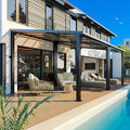 10 * 20FT Pergola,Outdoor Gazebo,Hardtop Lean to Gazebo,Wall Mounted Pergola,Pergolas Gazebos Clearance,Aluminum Frame Pergola,UV Resistant Patio Roof,Patio Awnings for Porch,Lawn,Backyard