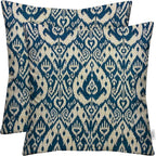 RSH DECOR: Square Throw Pillows Set of 2 | 17” x 17” | All-Weather Spun Fabric | Water and Fade-Resistant | Outdoor Accent Pillows for Patio Furniture | Ashmore Marine