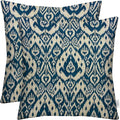 RSH DECOR: Square Throw Pillows Set of 2 | 24” x 24” | All-Weather Spun Fabric | Water and Fade-Resistant | Outdoor Accent Pillows for Patio Furniture | Ashmore Marine