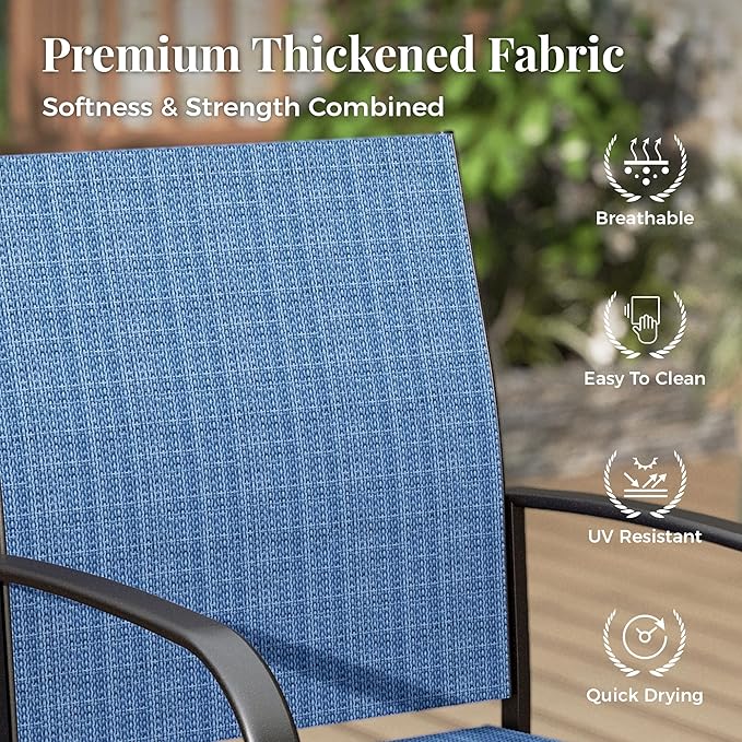 Patio Dining Set 7 Piece Outdoor Furniture Set with Metal Patio Dining Table with Umbrella Hole for Deck Garden Backyard Lawn Poolside